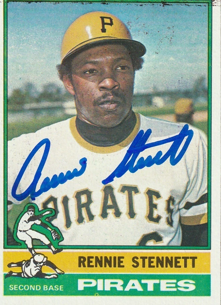 RENNIE STENNETT PITTSBURGH PIRATES SIGNED 1976 TOPPS CARD #425