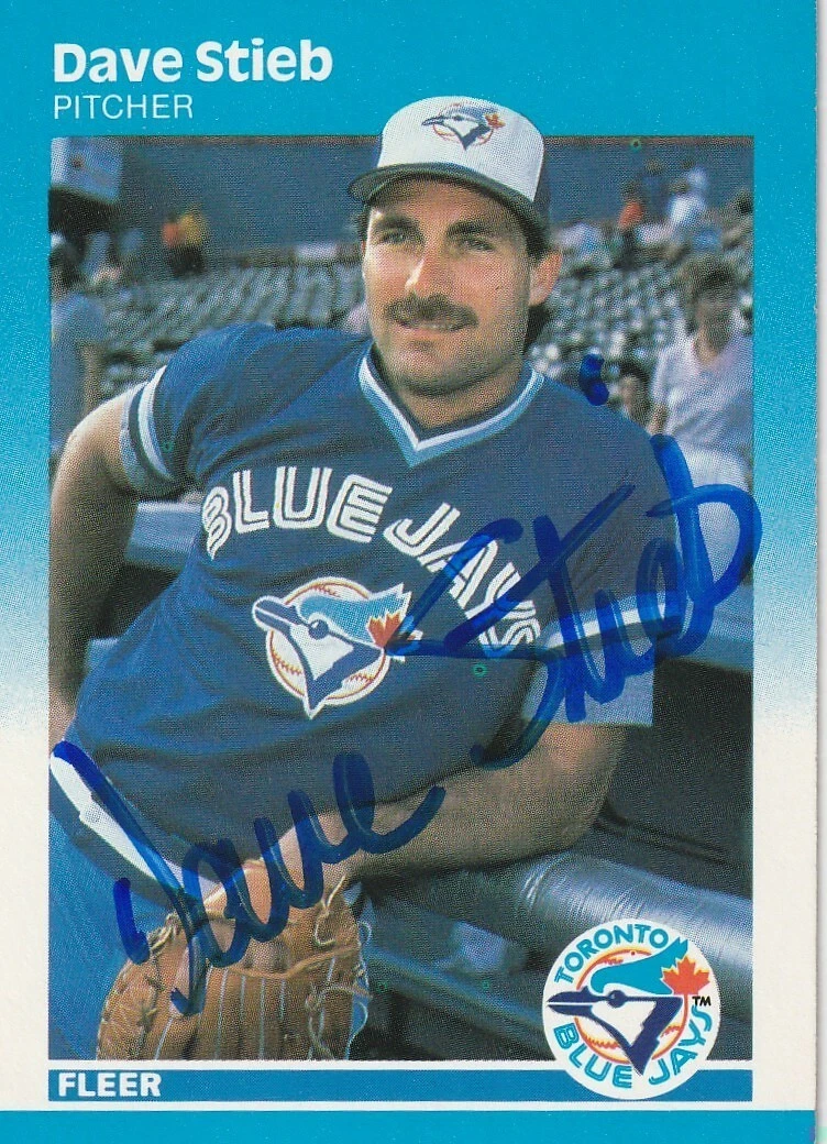 DAVE STIEB TORONTO BLUE JAYS  SIGNED 1987 FLEER CARD #238