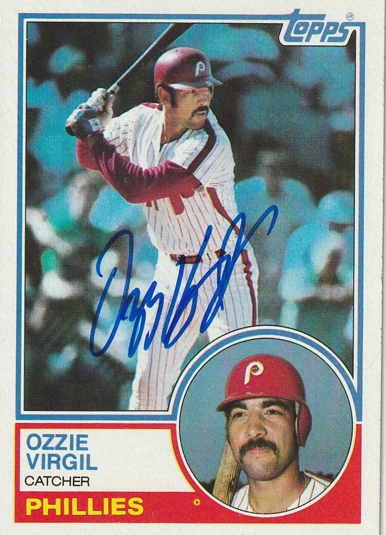 OZZIE VIRGIL PHILADELPHIA PHILLIES 1983 TOPPS CARD #383 SIGNED