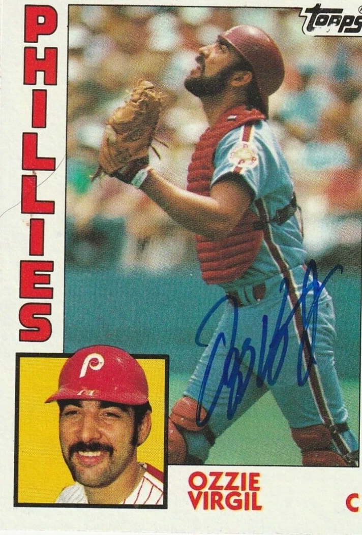 OZZIE VIRGIL PHILADELPHIA PHILLIES 1984 TOPPS CARD #484 SIGNED