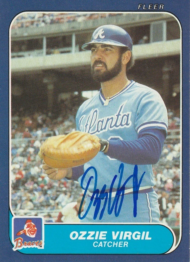 OZZIE VIRGIL ATLANTA BRAVES 1986 FLEER CARD #U-122 SIGNED
