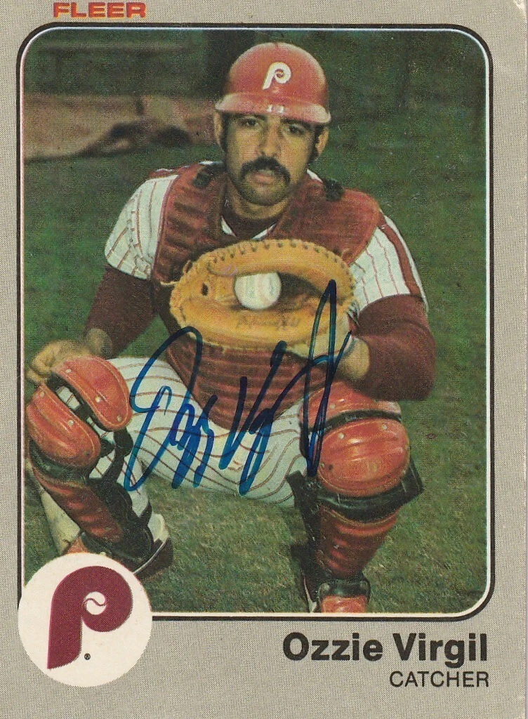 OZZIE VIRGIL PHILADELPHIA PHILLIES 1983 FLEER CARD #175 SIGNED
