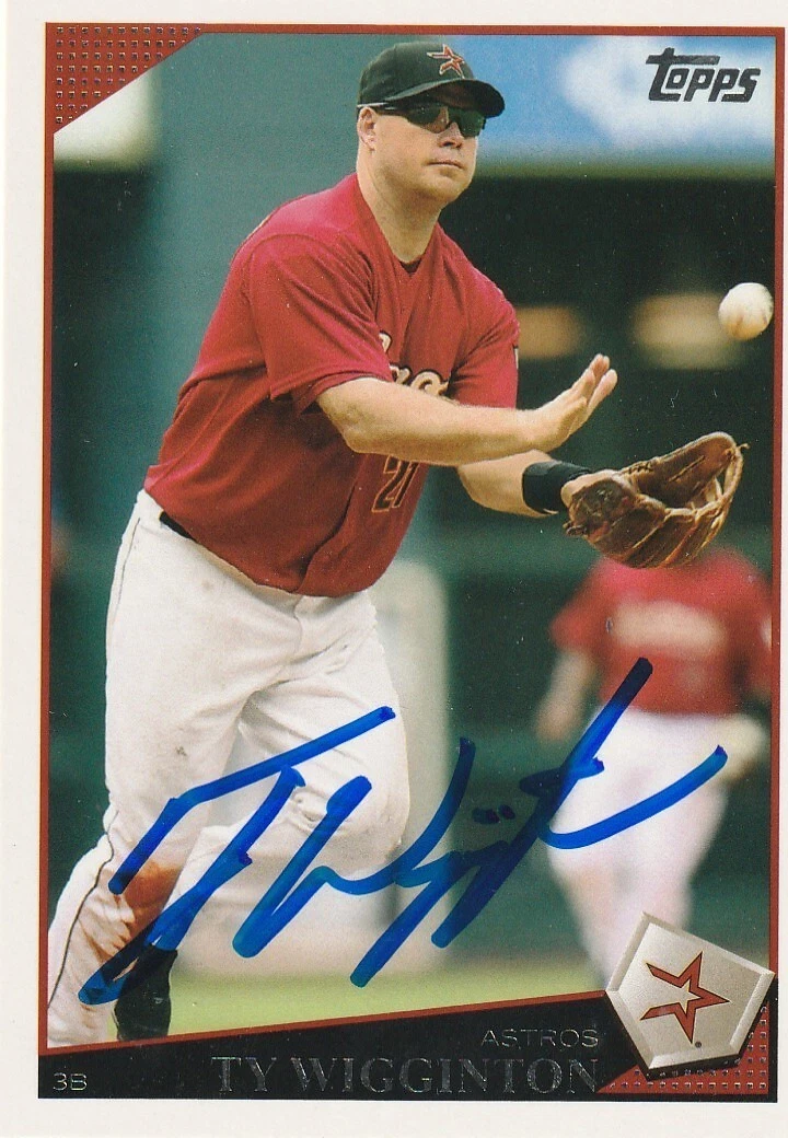 TY WIGGINTON HOUSTON ASTROS 2009 TOPPS CARD #148 SIGNED