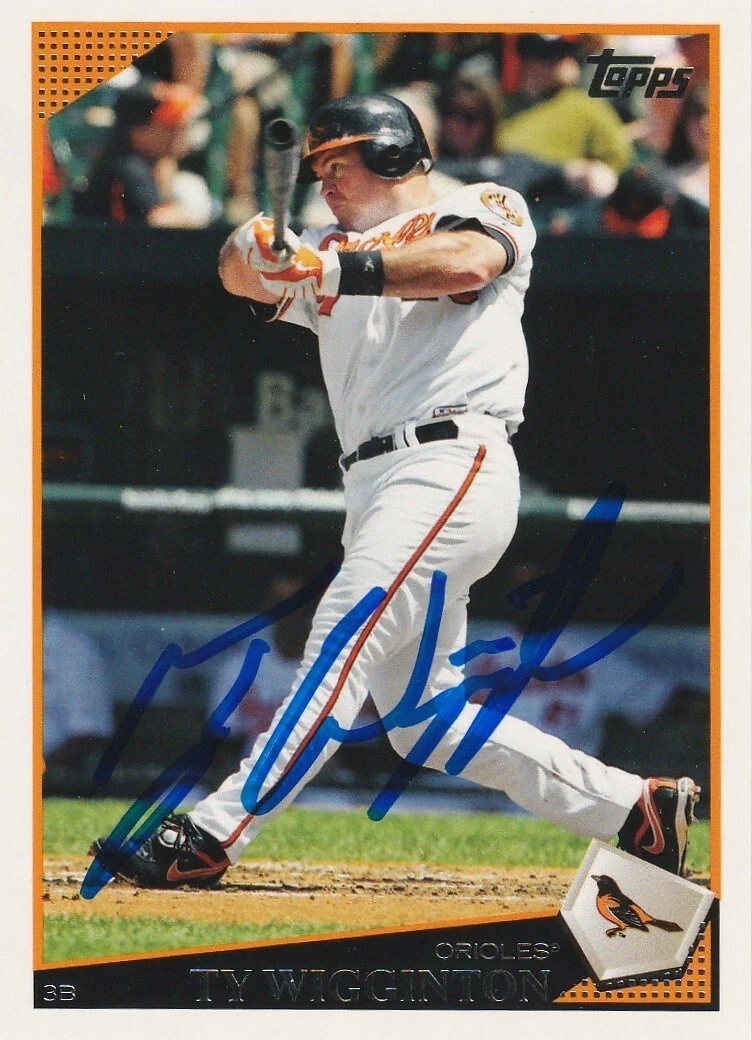 TY WIGGINTON BALTIMORE ORIOLES 2009 TOPPS UPDATE CARD #UH194 SIGNED