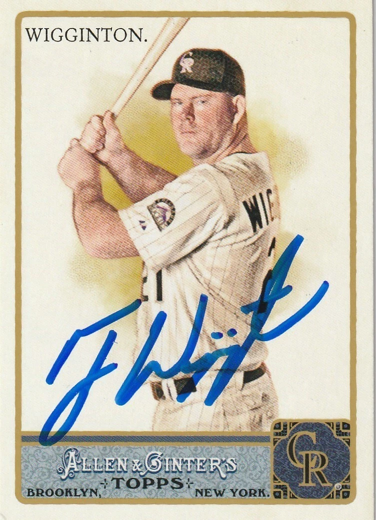 TY WIGGINTON COLORADO ROCKIES 2011 TOPPS ALLEN & GINTER CARD #2 SIGNED