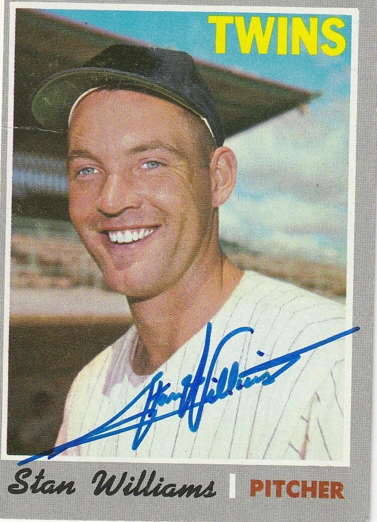 STAN WILLIAMS MINNESOTA TWINS TOPPS 1970 CARD #353 SIGNED