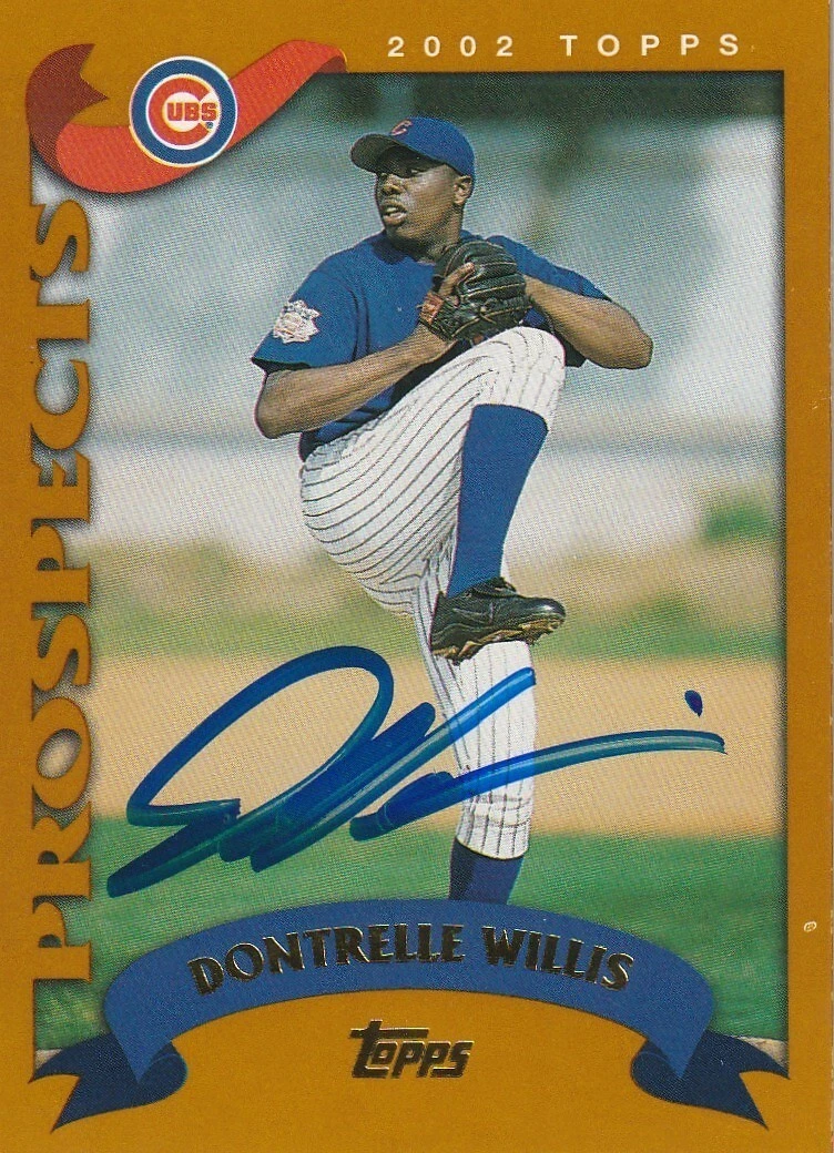 DONTRELLE WILLIS CHICAGO CUBS TOPPS 2002 TOPPS TRADED CARD #T262 SIGNED
