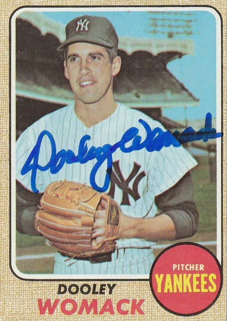 DOOLEY WOMACK NEW YORK YANKEES 1968 TOPPS CARD #431 SIGNED
