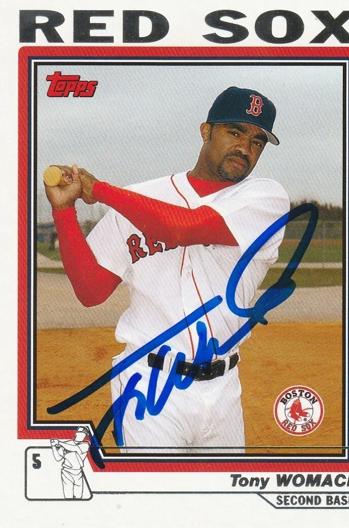 TONY WOMACK BOSTON RED SOX  2004 TOPPS CARD #591 SIGNED