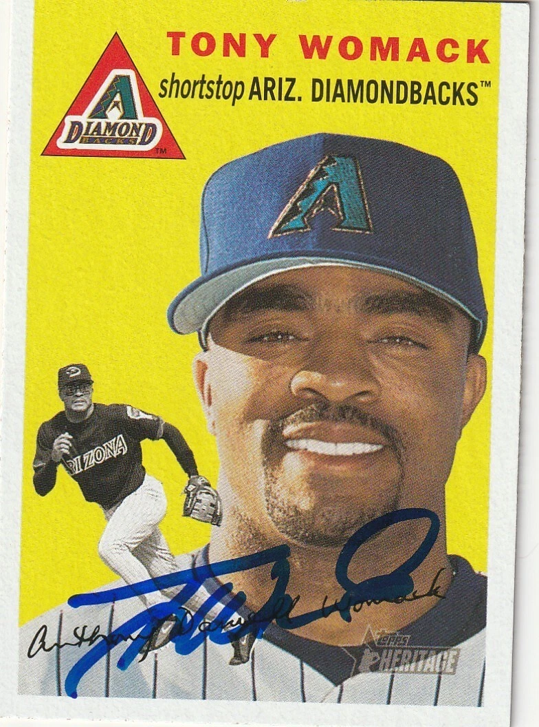 TONY WOMACK ARIZONA DIAMONDBACKS  2003 TOPPS HERITAGE CARD #209 SIGNED