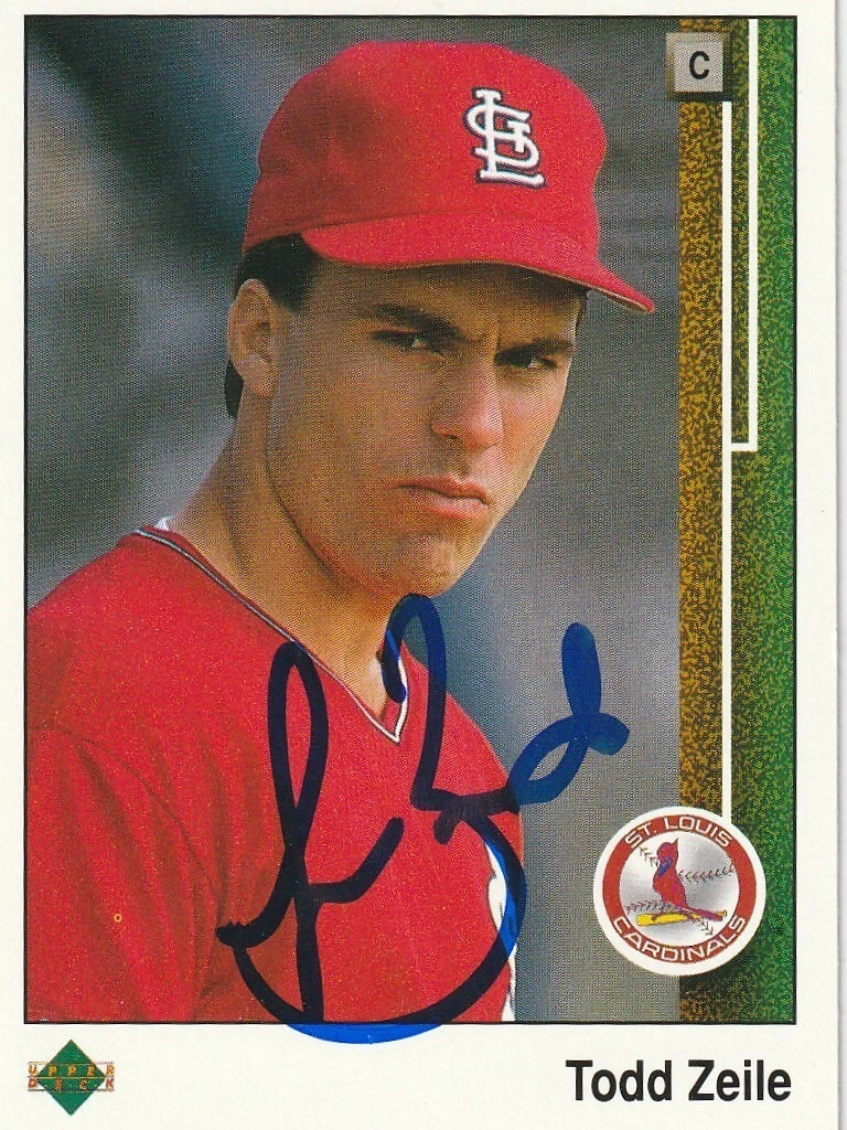 TODD ZEILE ST. LOUIS CARDINALS  SIGNED 1989 UPPER DECK CARD #754
