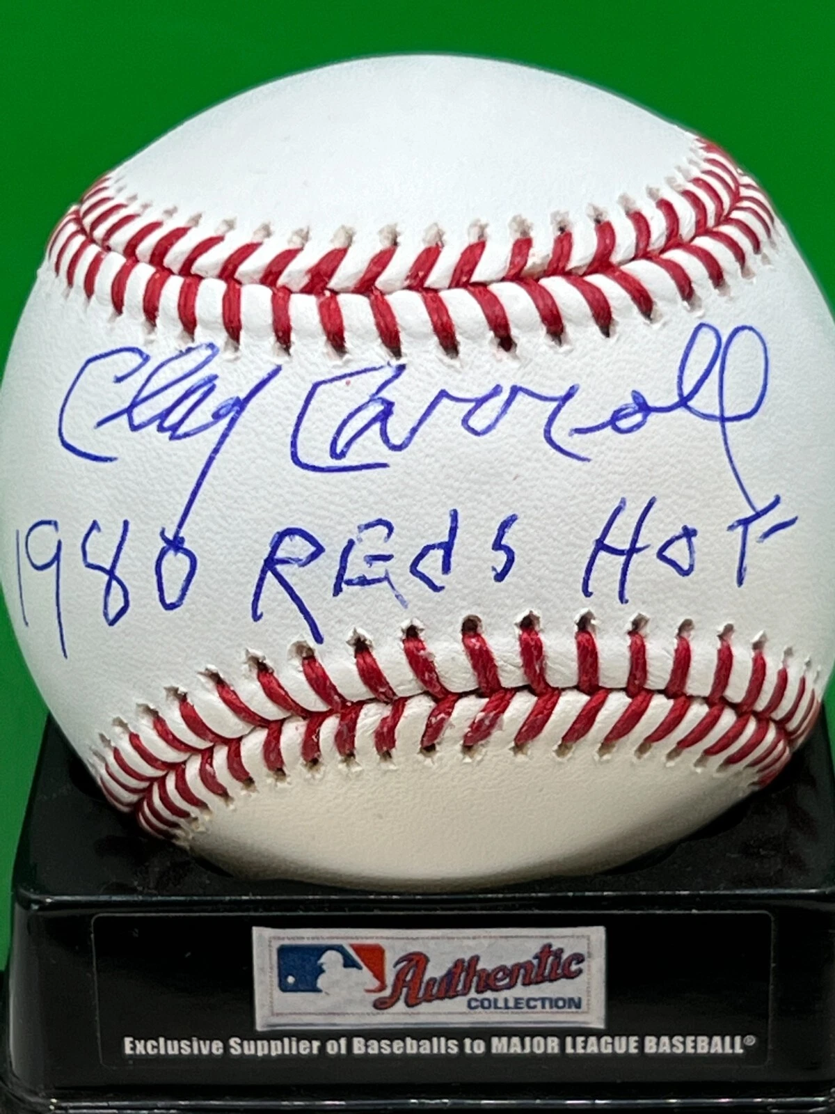 CLAY CARROLL CINCINNATI REDS  1980 REDS HOF  SIGNED OML BASEBALL
