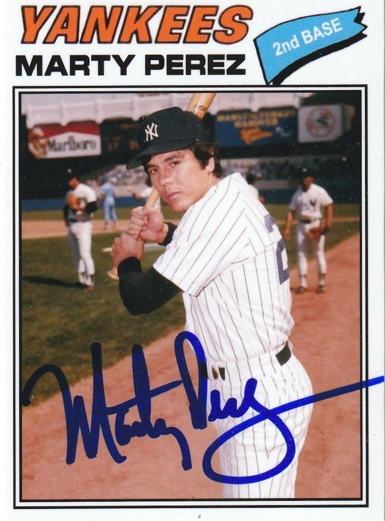 MARTY PEREZ NEW YORK YANKEES  SIGNED 1977 STYLE CUSTOM CARD