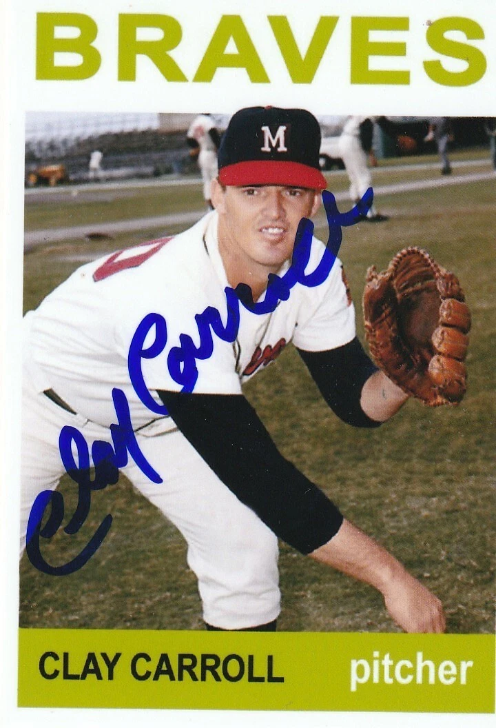 CLAY CARROLL MILWAUKEE BRAVES  SIGNED 1964 STYLE CUSTOM CARD