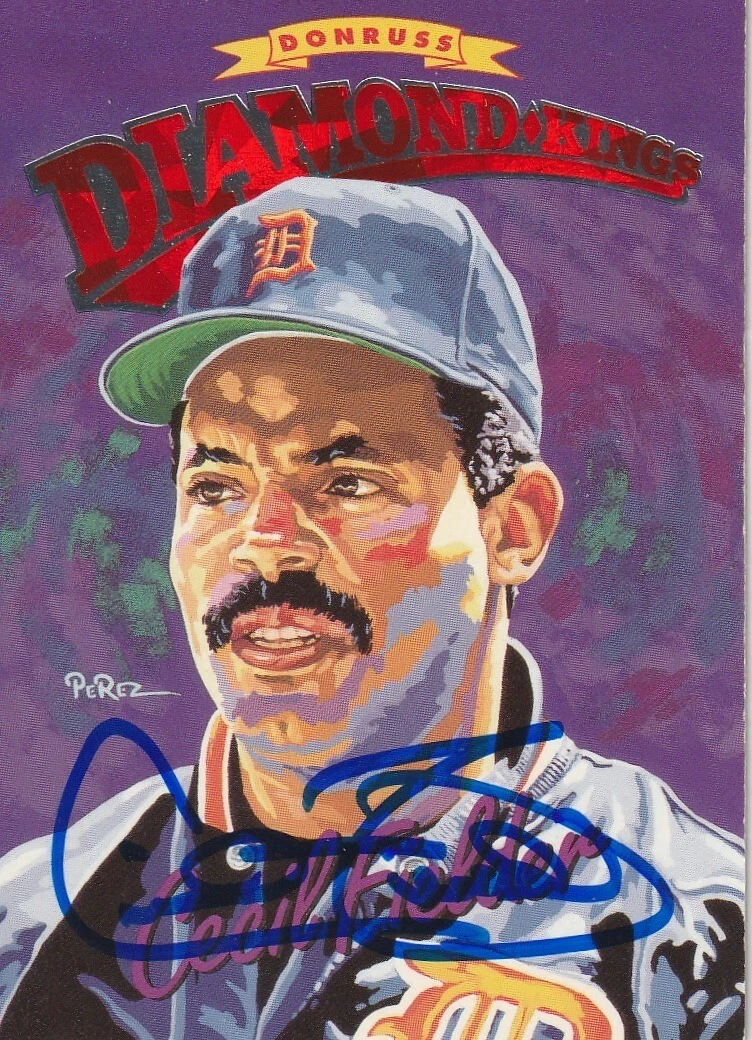 CECIL FIELDER DETROIT TIGERS SIGNED 1994 DONRUSS DIAMOND KING  CARD #DK-22