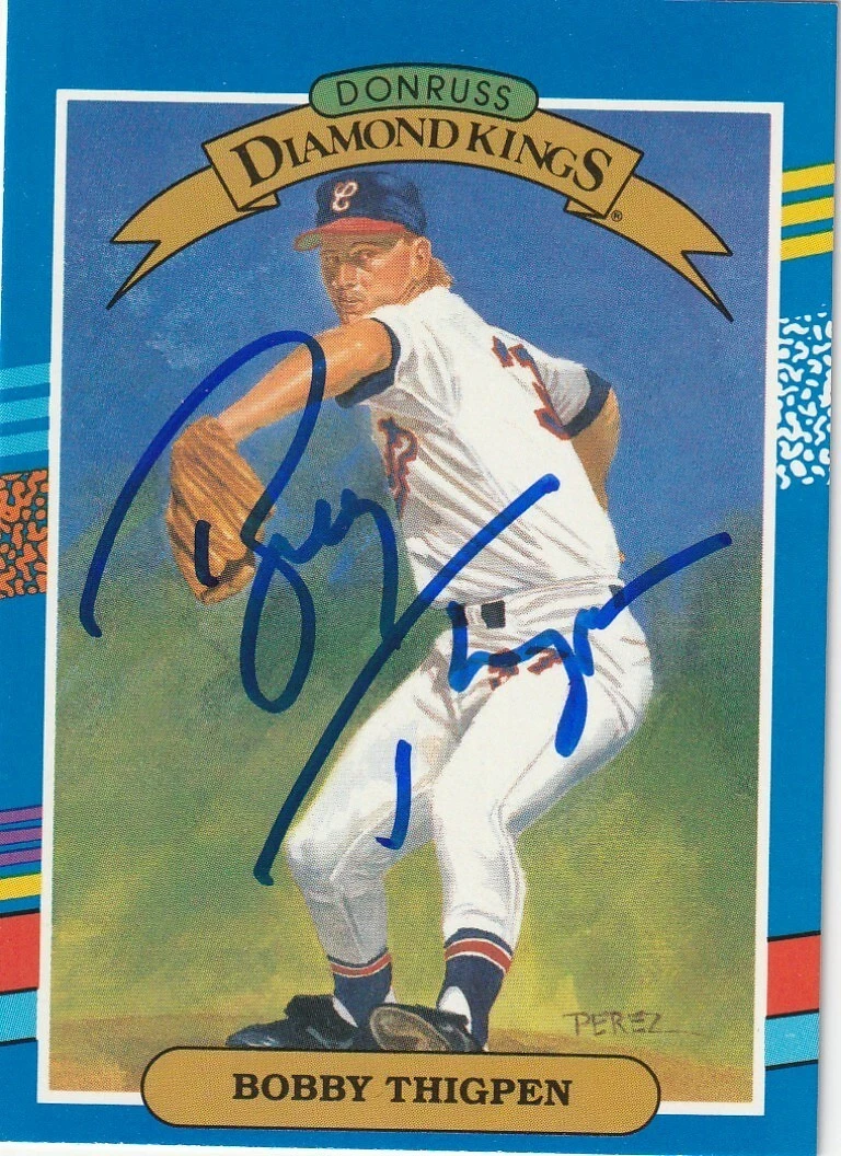 BOBBY THIGPEN CHICAGO WHITE SOX  SIGNED 1991 DONRUSS DIAMOND KING CARD #8