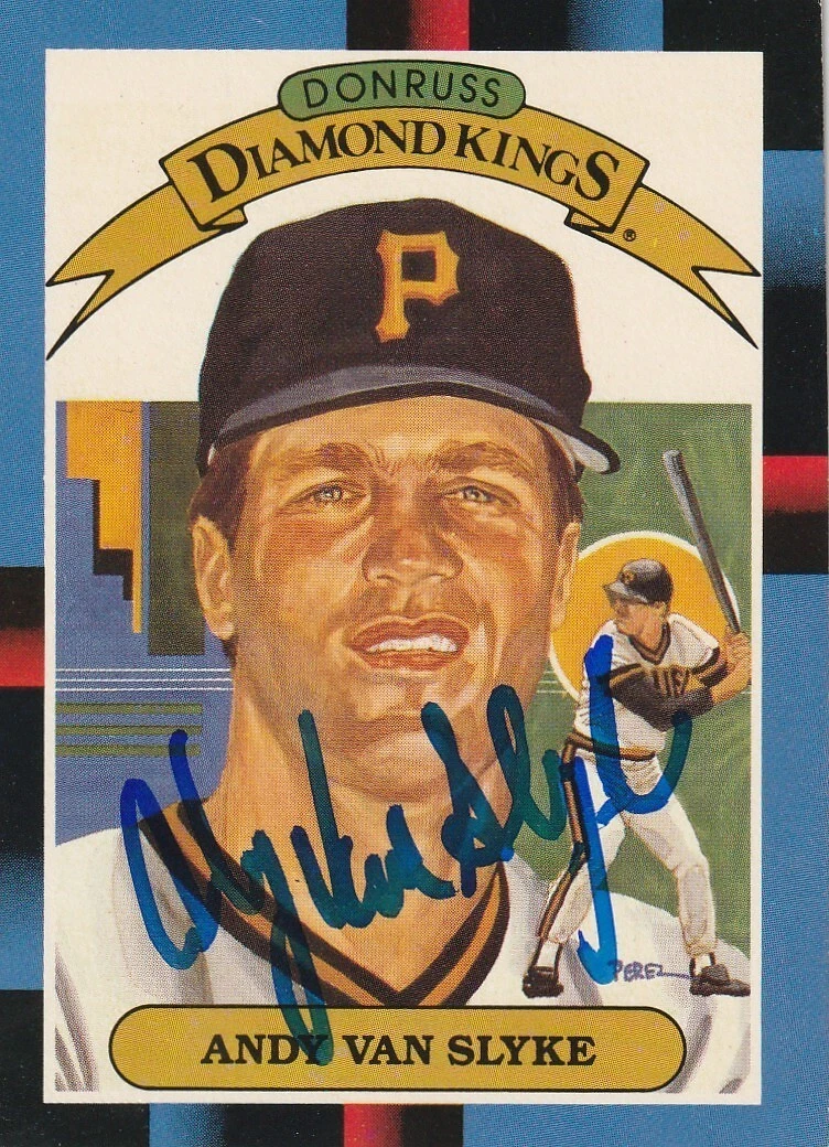 ANDY VAN SLYKE PITTSBURGH PIRATES  SIGNED 1988 DONRUSS DIAMOND KING CARD #18