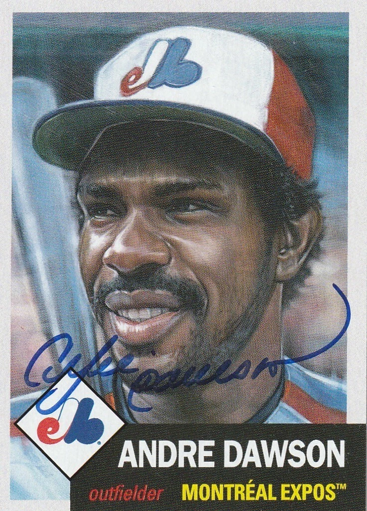 ANDRE DAWSON  MONTREAL EXPOS  SIGNED TOPPS LIVING SET  #391