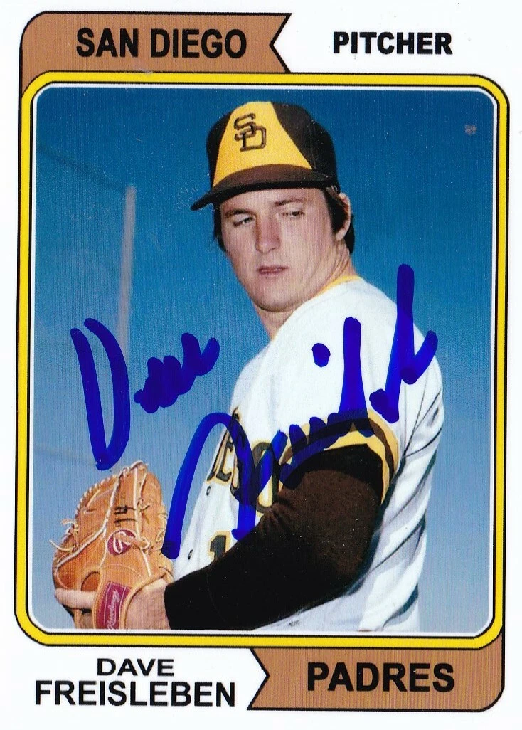 DAVE FREISLEBEN  SAN DIEGO PADRES  SIGNED 1974  STYLE CUSTOM CARD