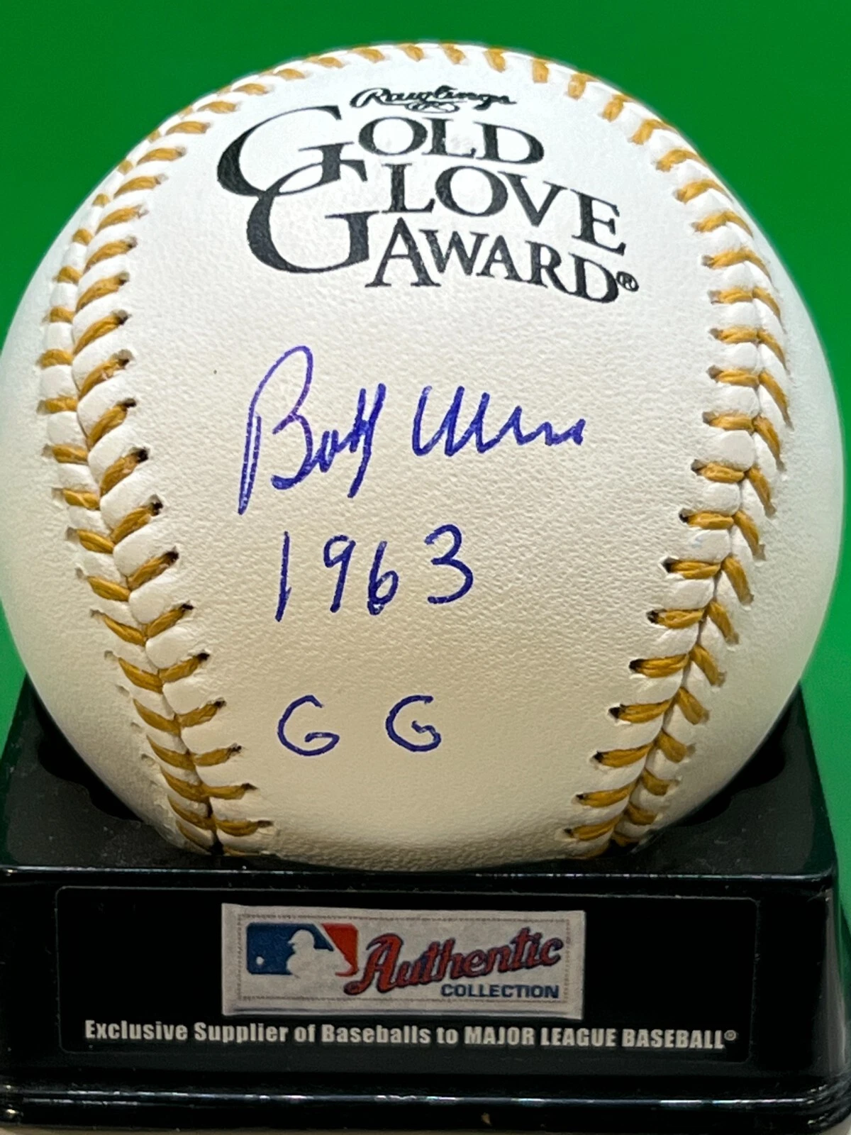 BOBBY WINE PHILADELPHIA PHILLIES 1963 GOLD GLOVE  SIGNED OML GOLD GLOVE BASEBALL