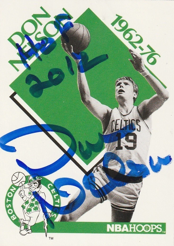 DON NELSON BOSTON CELTICS HOF 2012  SIGNED 1990 NBA HOOPS CARD #345