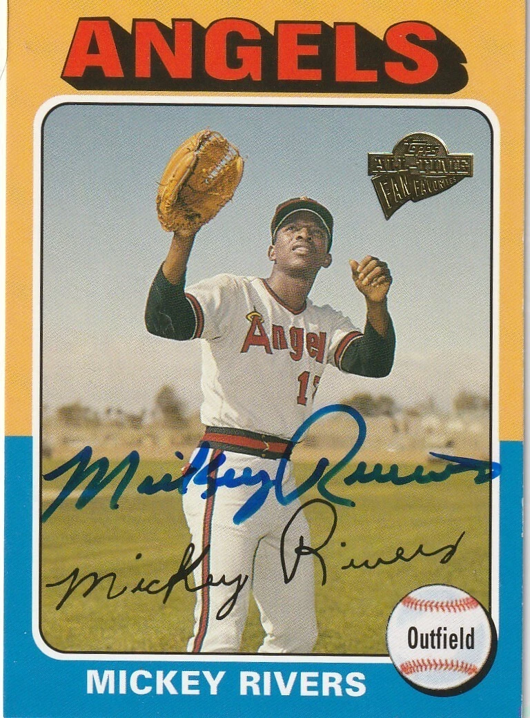MICKEY RIVERS CALIFORNIA ANGELS  SIGNED 2004 TOPPS ALL-TIME FAN FAVORITES #18