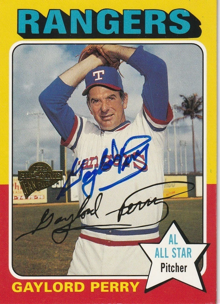 GAYLORD PERRY CLEVELAND INDIANS  SIGNED 2003 TOPPS ALL-TIME FAN FAVORITES #39
