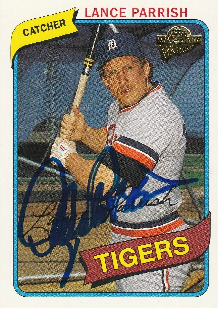 LANCE PARRISH DETROIT TIGERS SIGNED 2003 TOPPS ALL-TIME FAN FAVORITES CARD #69