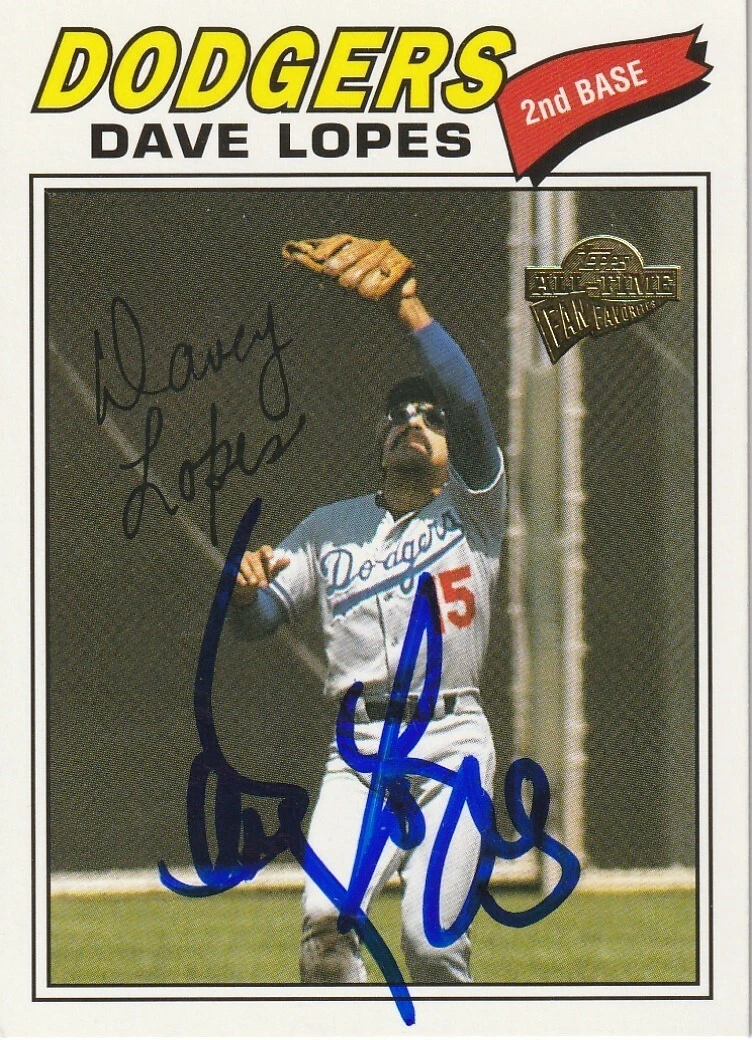 DAVE LOPES LOS ANGELES DODGERS  SIGNED 2004 TOPPS ALL-TIME FAN FAVORITES #136