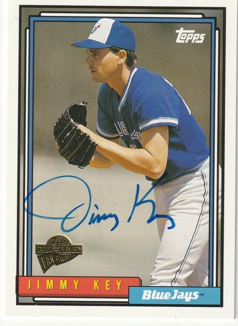 JIMMY KEY TORONTO BLUE JAYS  SIGNED 2004 TOPPS ALL-TIME FAN FAVORITES #58