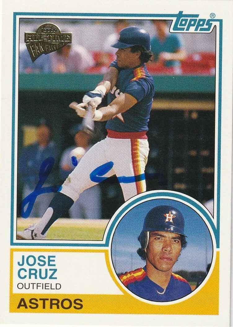 JOSE CRUZ HOUSTON ASTROS  SIGNED 2003 TOPPS ALL-TIME FAN FAVORITES #51