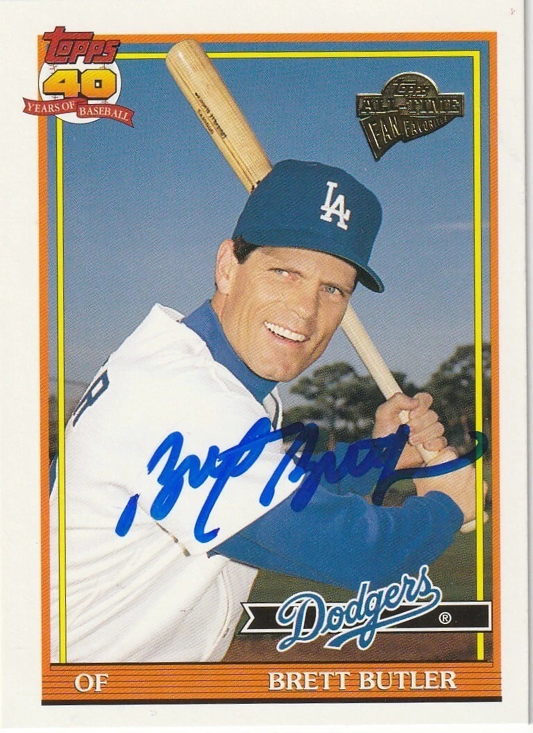 BRETT BUTLER LOS ANGELES DODGERS  SIGNED 2004 TOPPS ALL-TIME FAN FAVORITES #48
