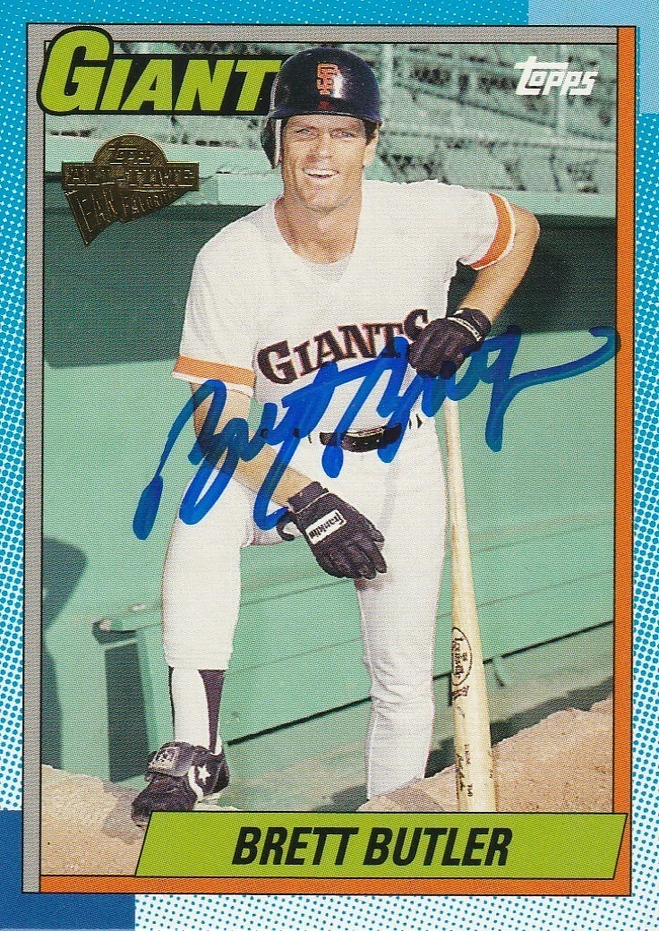 BRETT BUTLER SAN FRANCISCO GIANTS  SIGNED 2005 TOPPS ALL-TIME FAN FAVORITES #38