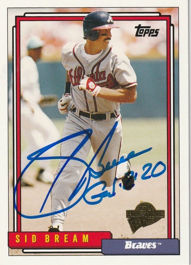 SID BREAM ATLANTA BRAVES  SIGNED 2005 TOPPS ALL-TIME FAN FAVORITES #31