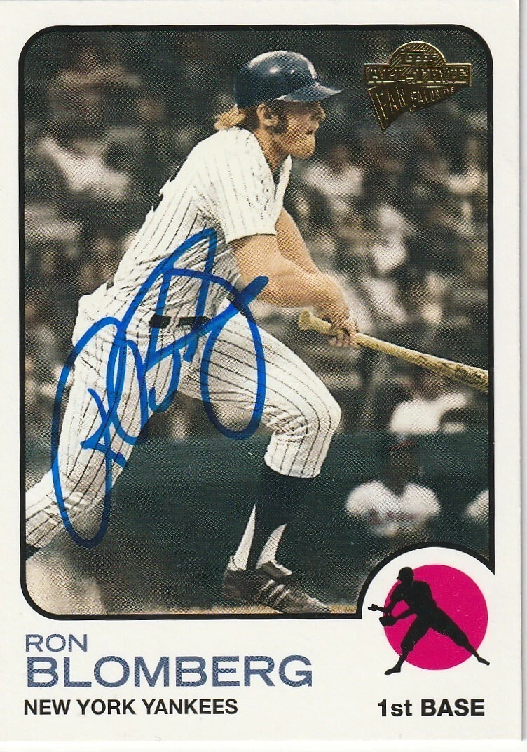 RON BLOMBERG NEW YORK YANKEES  SIGNED 2005 TOPPS ALL-TIME FAN FAVORITES #104