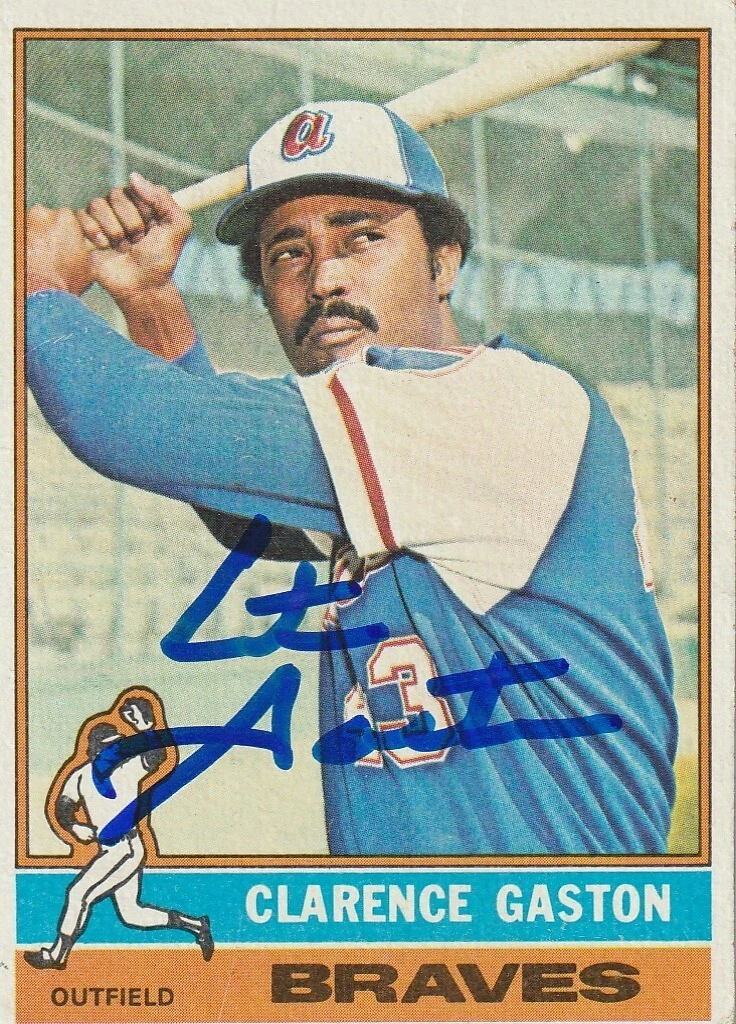 CITO GASTON ATLANTA BRAVES  SIGNED 1976 TOPPS CARD #558