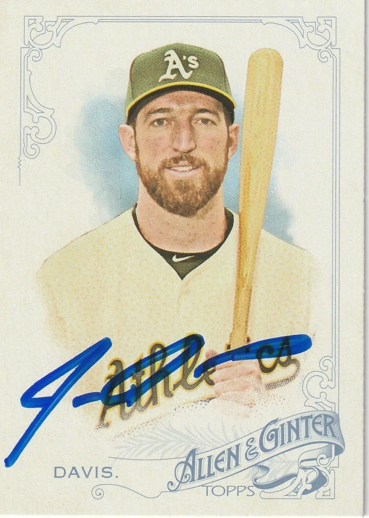 IKE DAVIS OAKLAND A'S  SIGNED 2015 TOPPS ALLEN & GINTER CARD #233