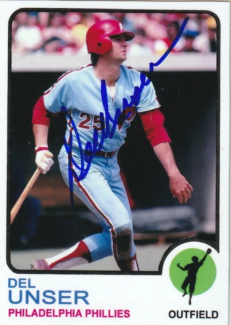 DEL UNSER  PHILADELPHIA PHILLIES  SIGNED 1973 STYLE CUSTOM CARD