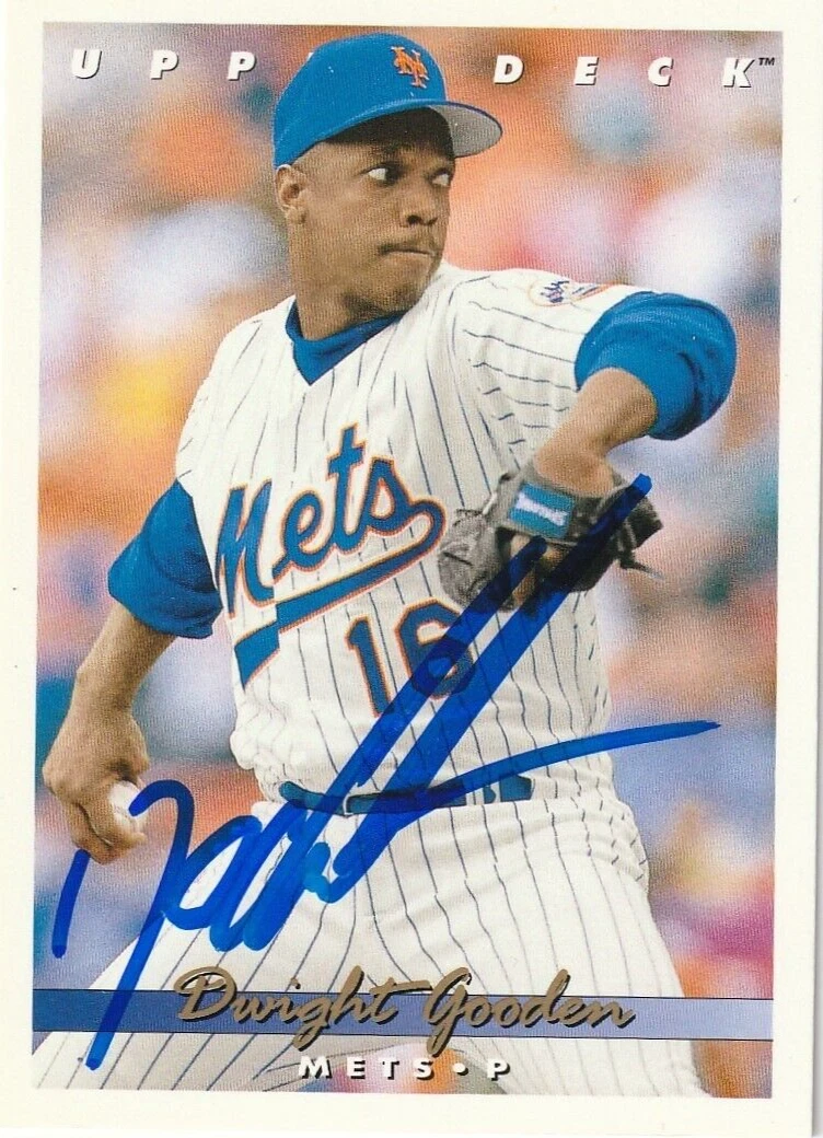DWIGHT GOODEN NEW YORK METS  SIGNED 1993 UPPER DECK CARD #665