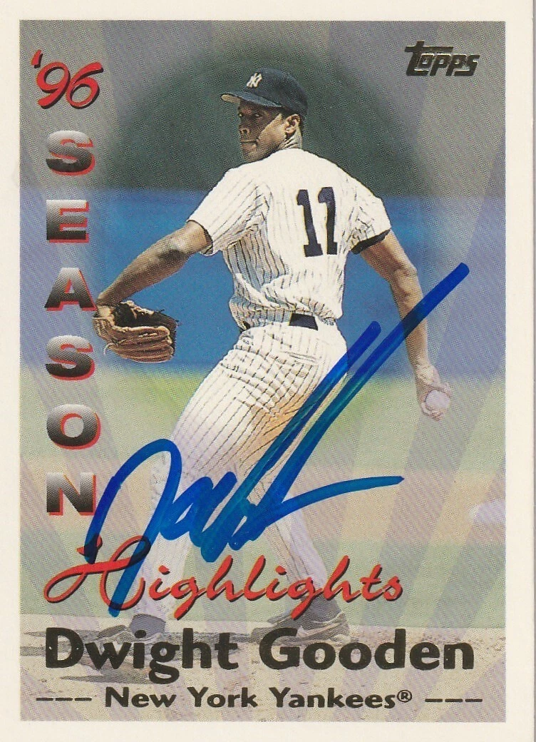 DWIGHT GOODEN NEW YORK YANKEES  SIGNED 1997 TOPPS CARD #100