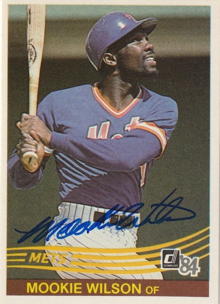 MOOKIE WILSON NEW YORK METS  SIGNED DONRUSS 1984 CARD #190