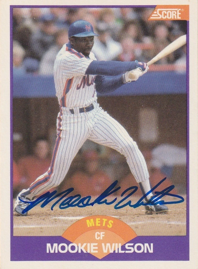 MOOKIE WILSON NEW YORK METS  SIGNED SCORE 1989 CARD #302