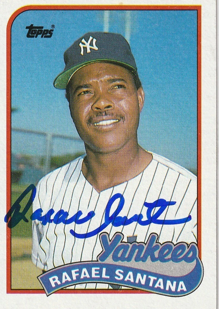 RAFAEL SANTANA NEW YORK YANKEES  SIGNED 1989 TOPPS CARD #792
