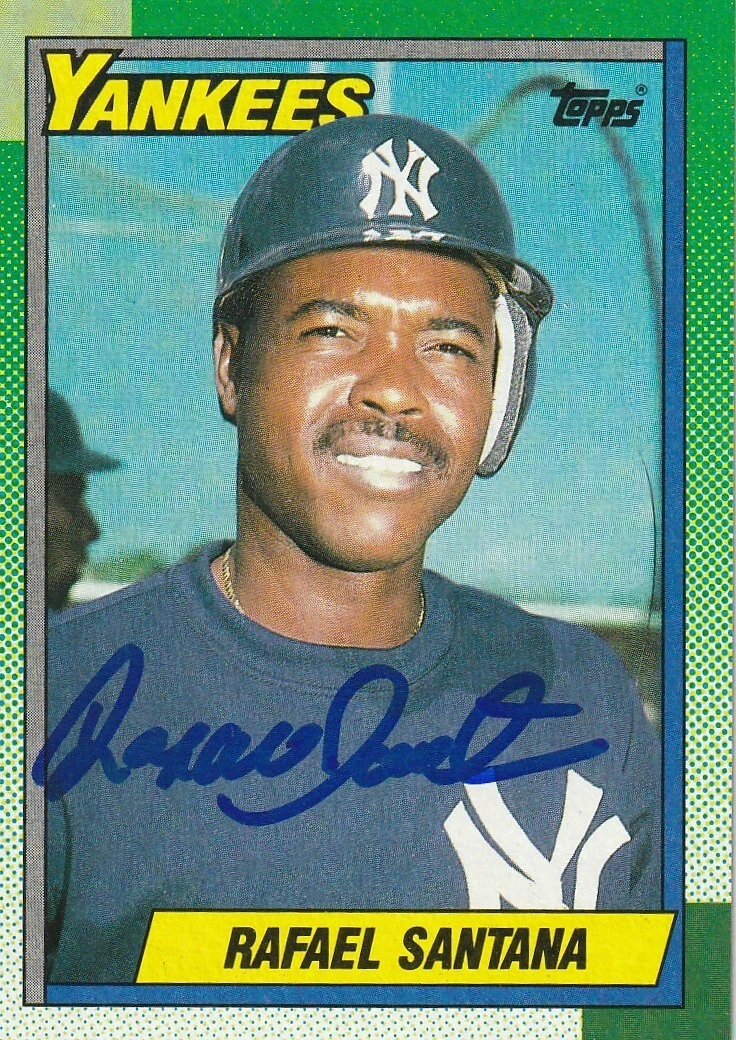 RAFAEL SANTANA NEW YORK YANKEES  SIGNED 1990 TOPPS CARD #651
