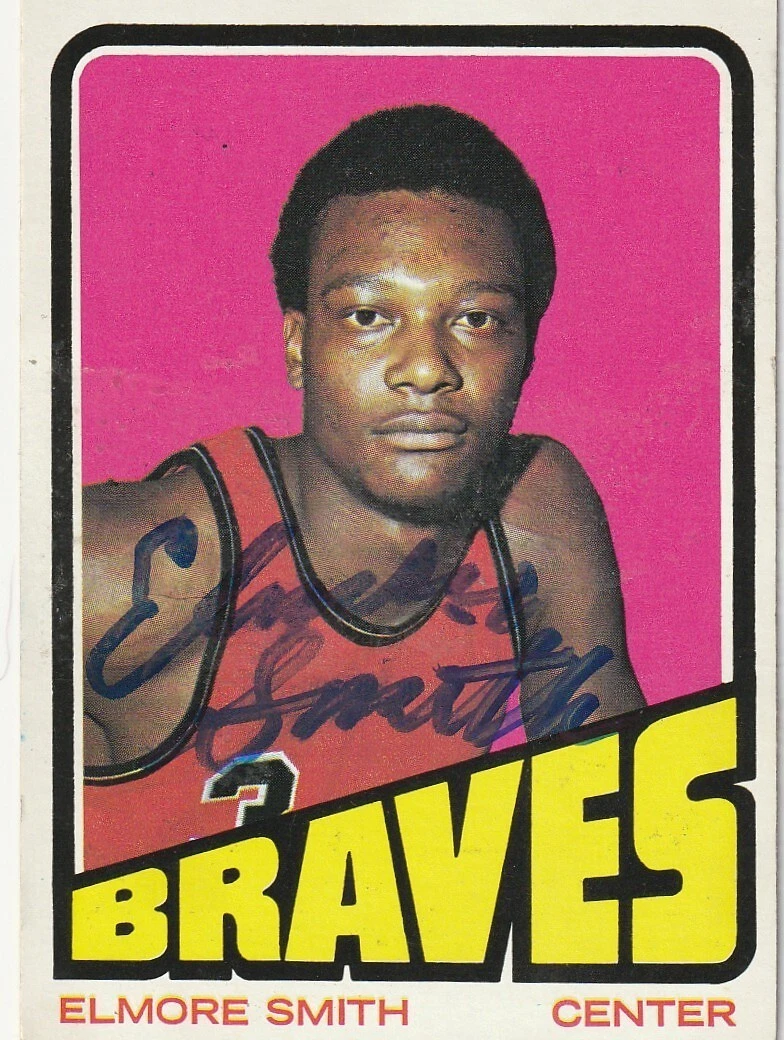 ELMORE SMITH BUFFALO BRAVES SIGNED 1972 TOPPS CARD #76
