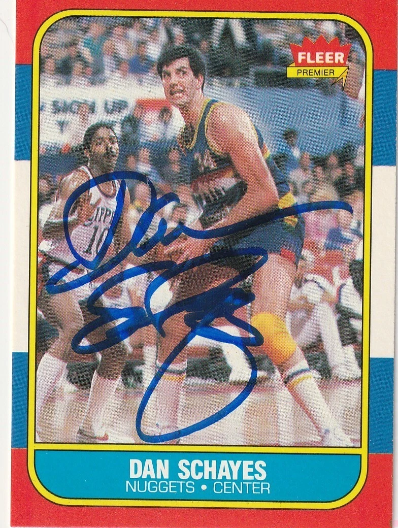 DAN SCHAYES DENVER NUGGETS SIGNED 1986 FLEER CARD #98