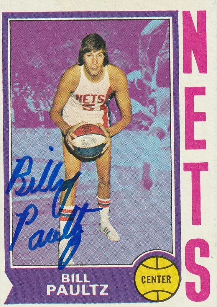 BILLY PAULTZ NEW JERSEY NETS  SIGNED  1974 TOPPS CARD #262