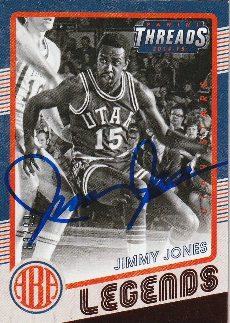 JIMMY JONES UTAH STARS   SIGNED 2014 PANINI THREADS CARD #7