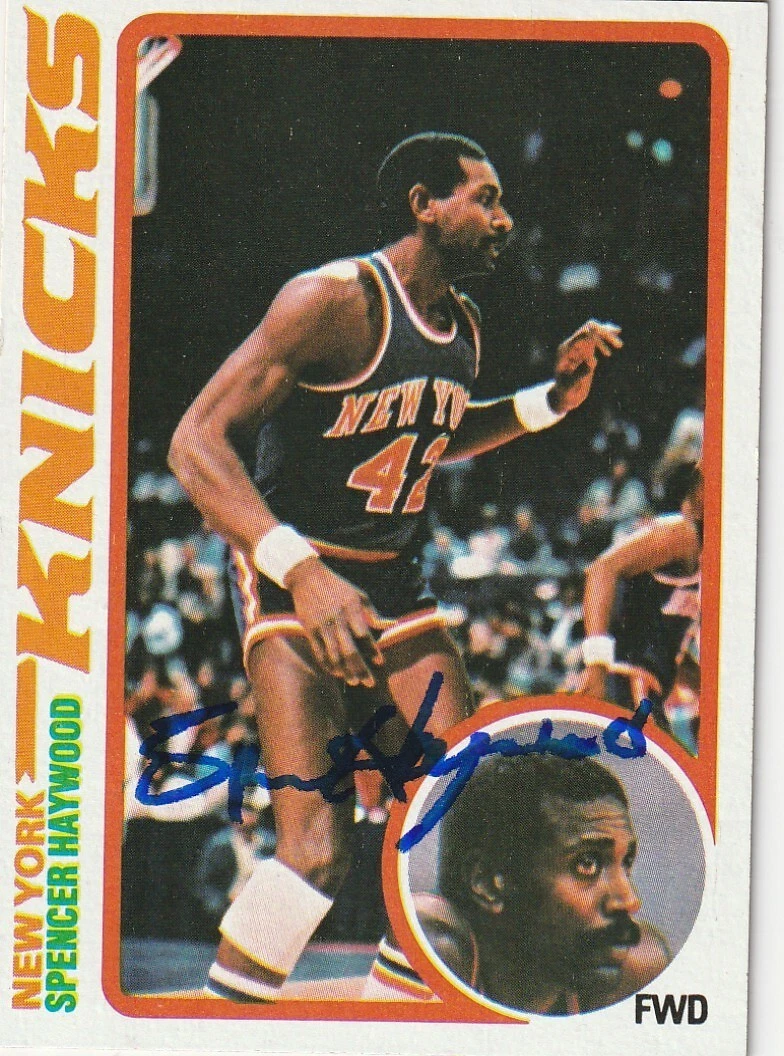 SPENCER HAYWOOD NEW YORK KNICKS  SIGNED 1978 TOPPS CARD #107