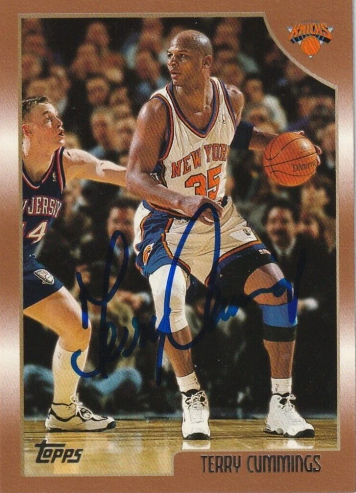 TERRY CUMMINGS NEW YORK KNICKS  SIGNED 1998 TOPPS CARD #78